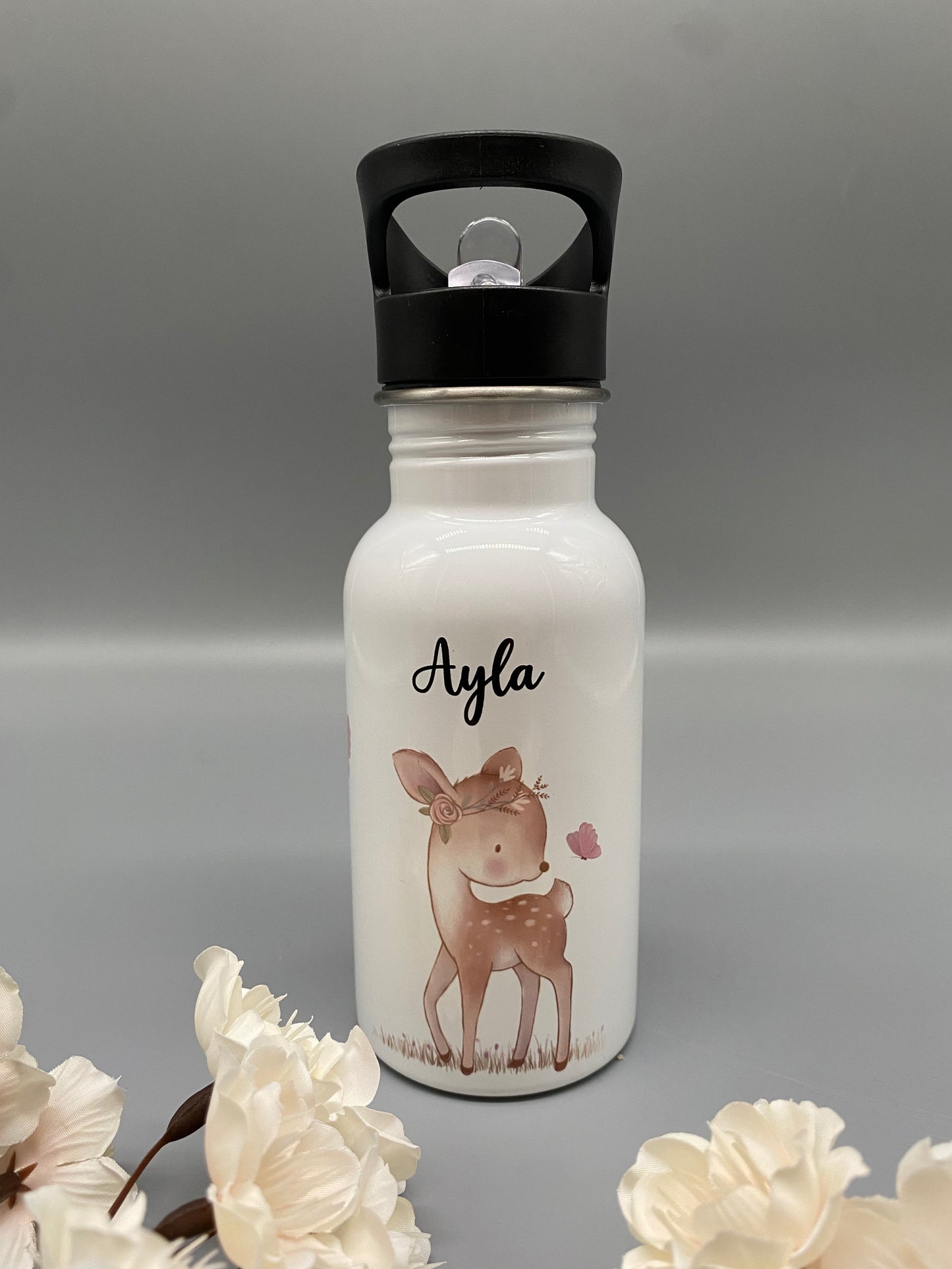 Trinkflasche mit Name * Waldtiere * Personalisierte Trinkflasche * Kindertrinkflasche *