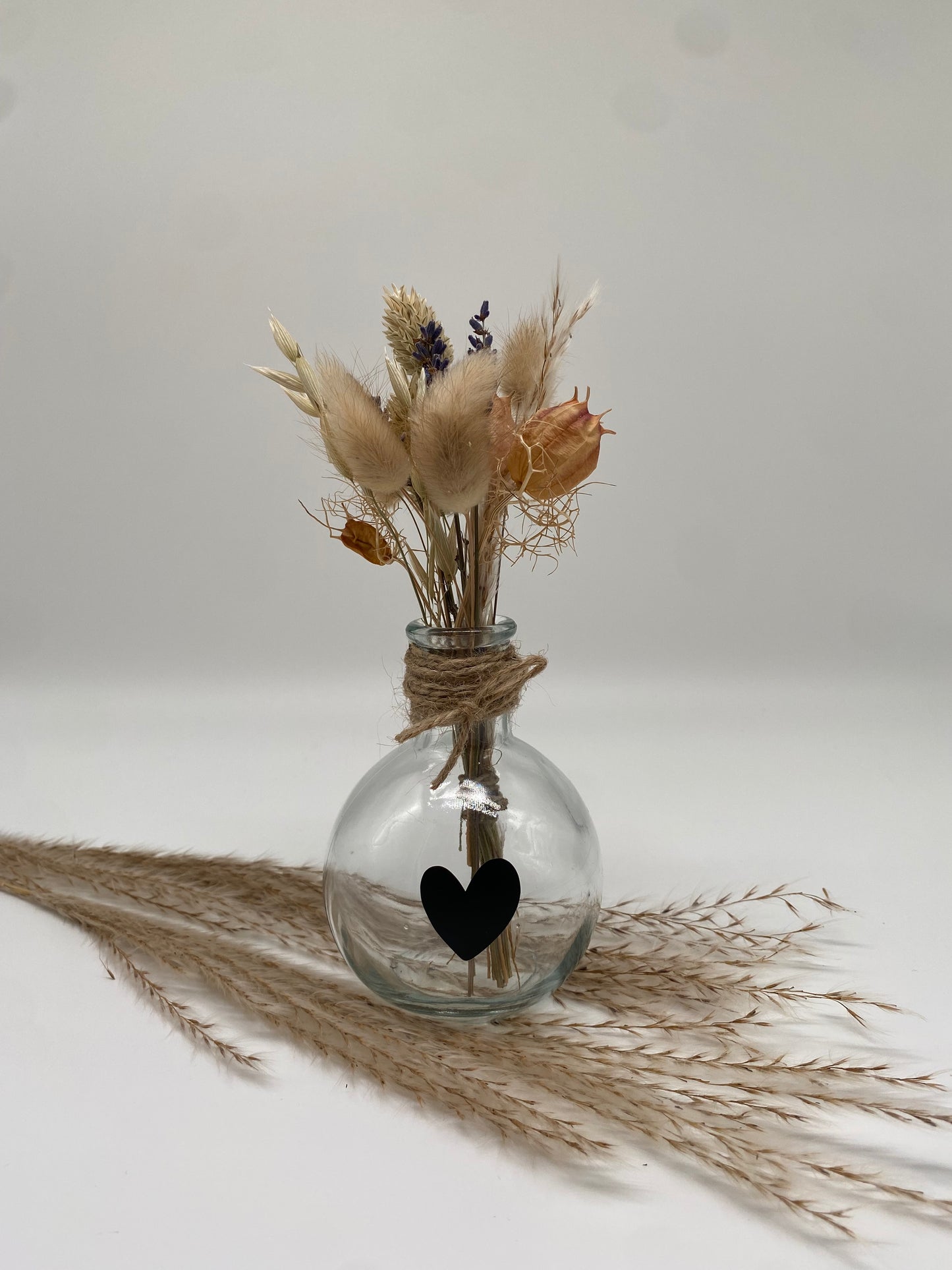 Trockenblumenstrauß mit Vase * Trockenblumen Dekoration * Tischdeko Hochzeit * Geschenkidee * getrockneter Strauß