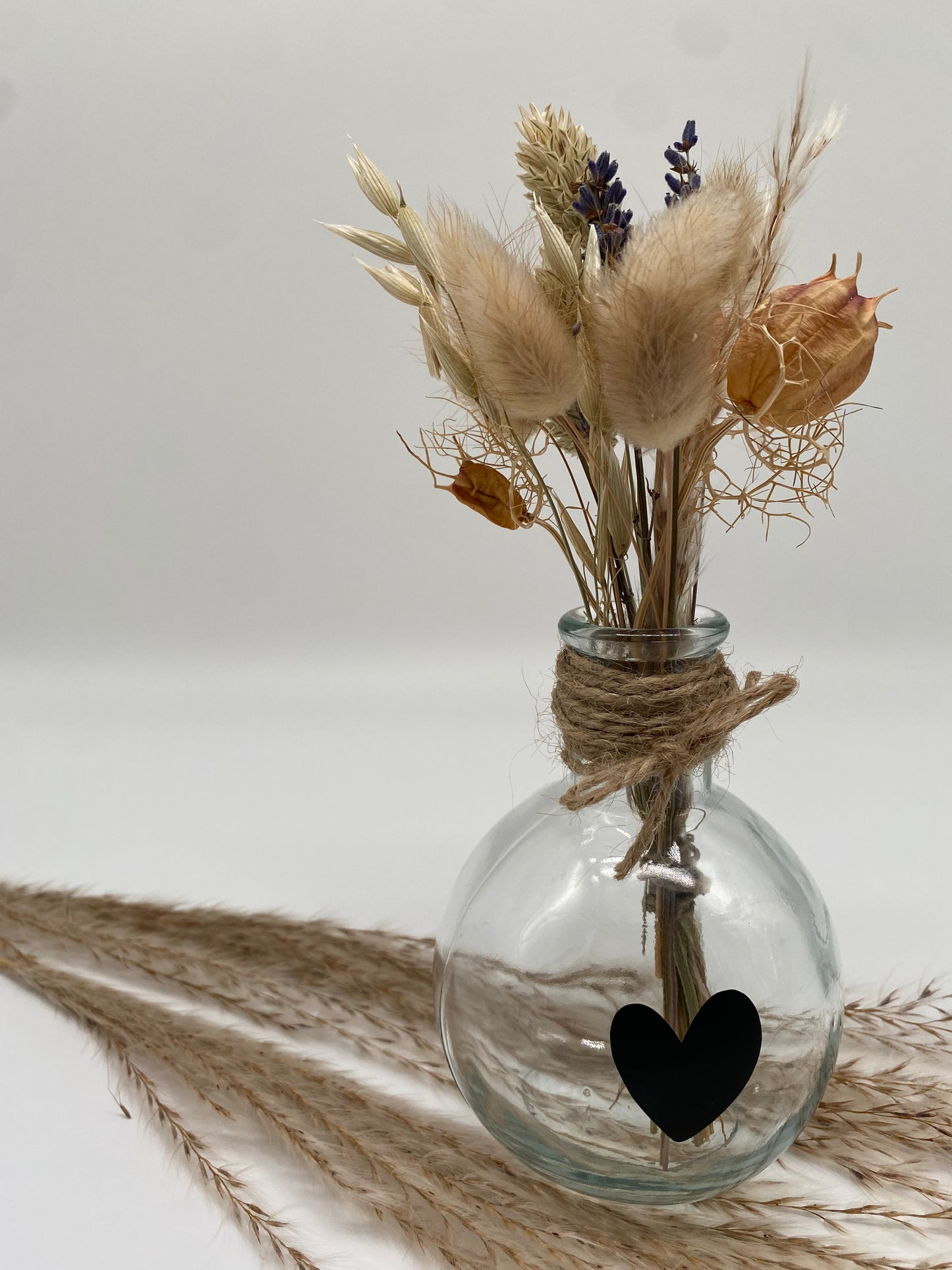 Trockenblumenstrauß mit Vase * Trockenblumen Dekoration * Tischdeko Hochzeit * Geschenkidee * getrockneter Strauß