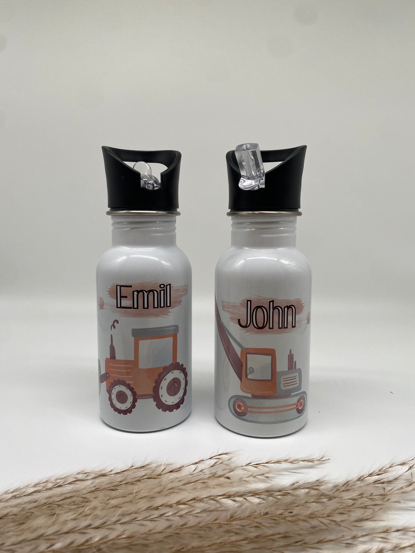 Personalisierte Trinkflasche * Kindertrinkflasche * Baustelle * Baustellenfahrzeuge * Jungs *